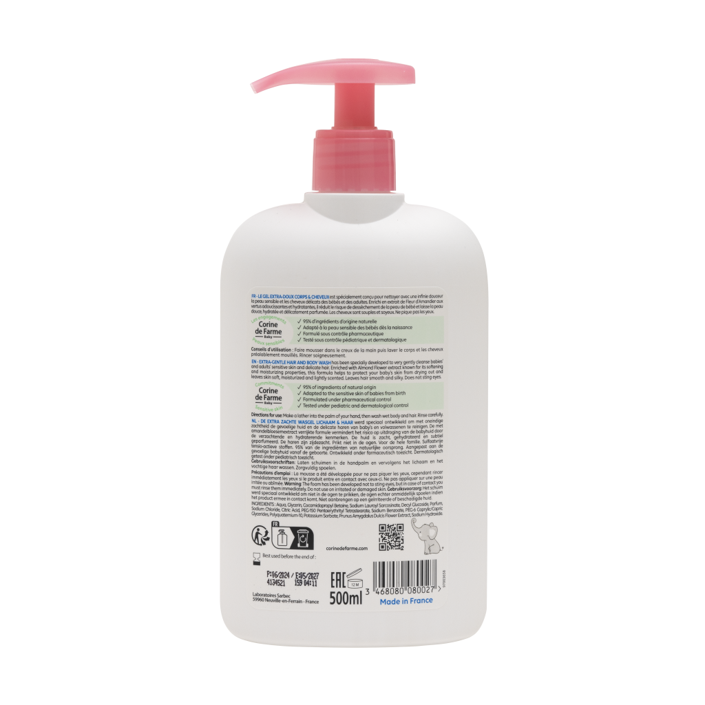 Extra gentle hair body wash back