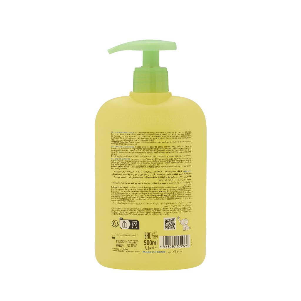 shampoing doux 500ml dos