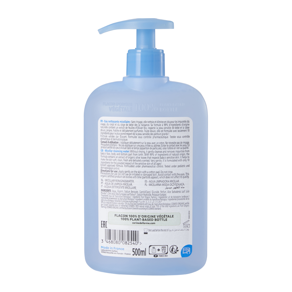 Eau Micellaire Nettoyante Bébé Certifié BIO par Ecocert - Corine de Farme Baby