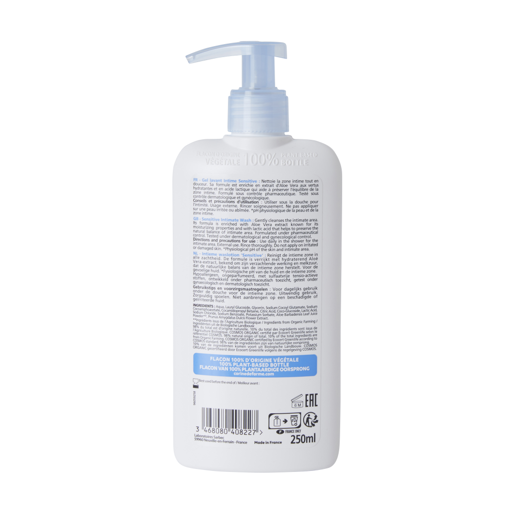 Gel Intime Sensitive – Certifié Bio - Corine de Farme