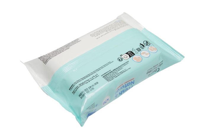 Lingettes change Fresh & Natural x70 Fibre d'origine végétale capot refermable