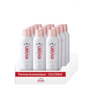 Brumisateur Evian - Evian Facial Spray 150ml x12 - Clean beauty - Made in France - Hydrate - Rafraichit - Tonifie - Pack économique