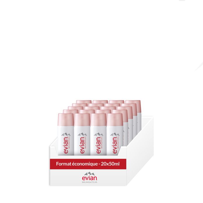 Brumisateur Evian - Evian Facial Spray 50ml x20 - Clean beauty - Made in France - Hydrate - Rafraichit - Tonifie - Pack économique