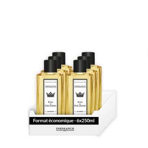 Eau de Cologne Ambrée - Inessance Paris - Format économique x6 flacons de 200ml - Fabrication Française