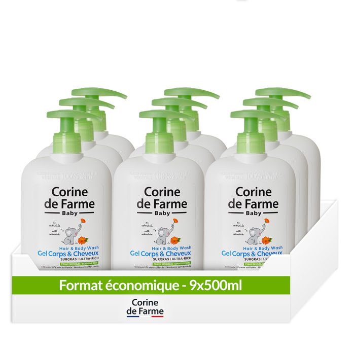 Gel Lavant Corps et Cheveux Bébé- Pack économique - Corine de Farme Baby