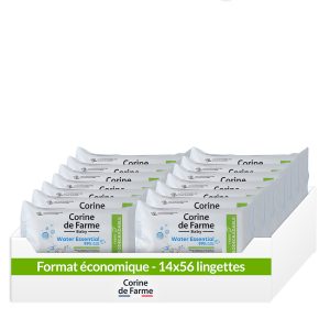 Lingettes Nettoyante Bébé Water Essential - Pack économique - Corine de Farme Baby