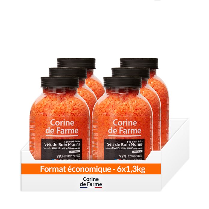 6 bouteilles sels de bain marins harmony mangue - Corine de Farme