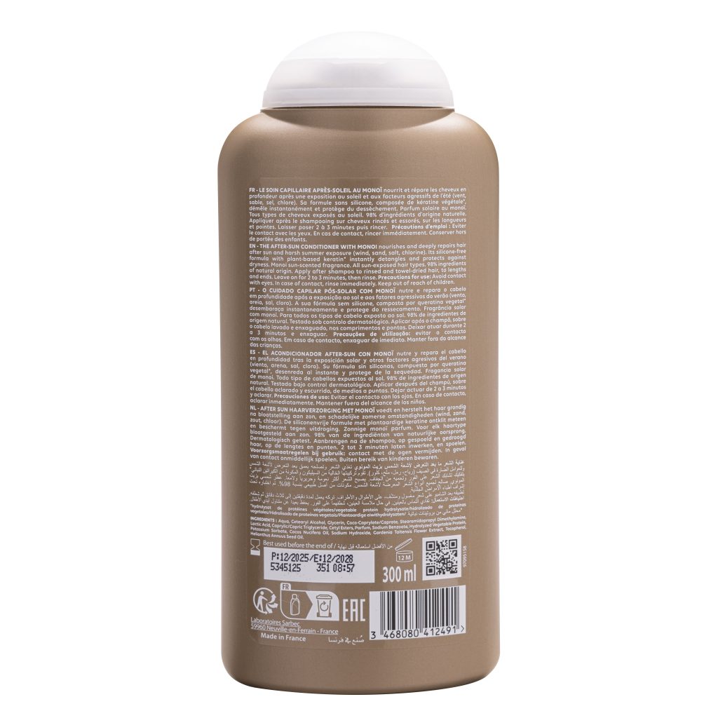 CORINE DE FARME SOIN CAPILLAIRE REPARATEUR APRES SOLEIL DOS