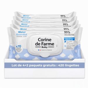 Pack de 6 lingettes bébé Water essential