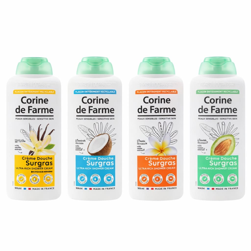 Crèmes Douche Surgras 4 Parfums Peaux Sensibles