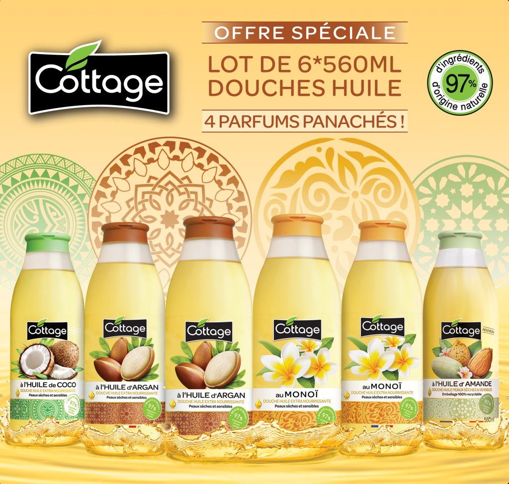 Panaché douche huile - cottage